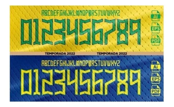 Fonte Camisa Brasil Copa 2022 Catar Vetorizada Ai, Eps E Pdf