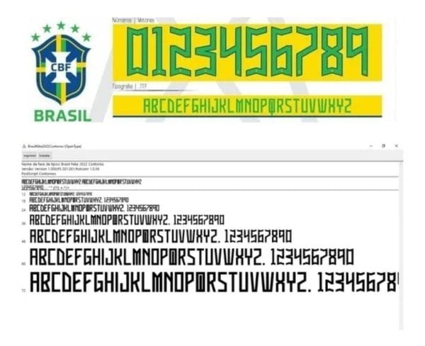 Fonte Camisa Brasil Copa 2022 Catar Vetorizada Ai, Eps E Pdf