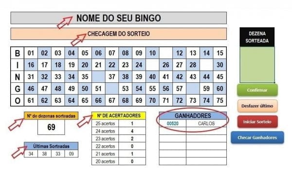 Gerador Cartela De Bingo ( Arquivo Excel ) 2500 Cartelas.