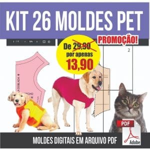 Kit 26 Moldes Pet Cães E Gatos Roupas + Modelagem Cirúrgica
