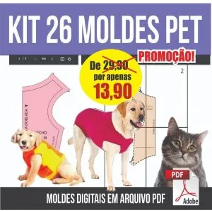 Kit 26 Moldes Pet Cães E Gatos Roupas + Modelagem Cirúrgica 3 Kit 26 Moldes Pet Cães E Gatos Roupas + Modelagem Cirúrgica