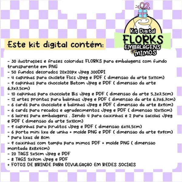 Kit Digital Florks Embalagens E Mimos Ilustrações Meme Caixa