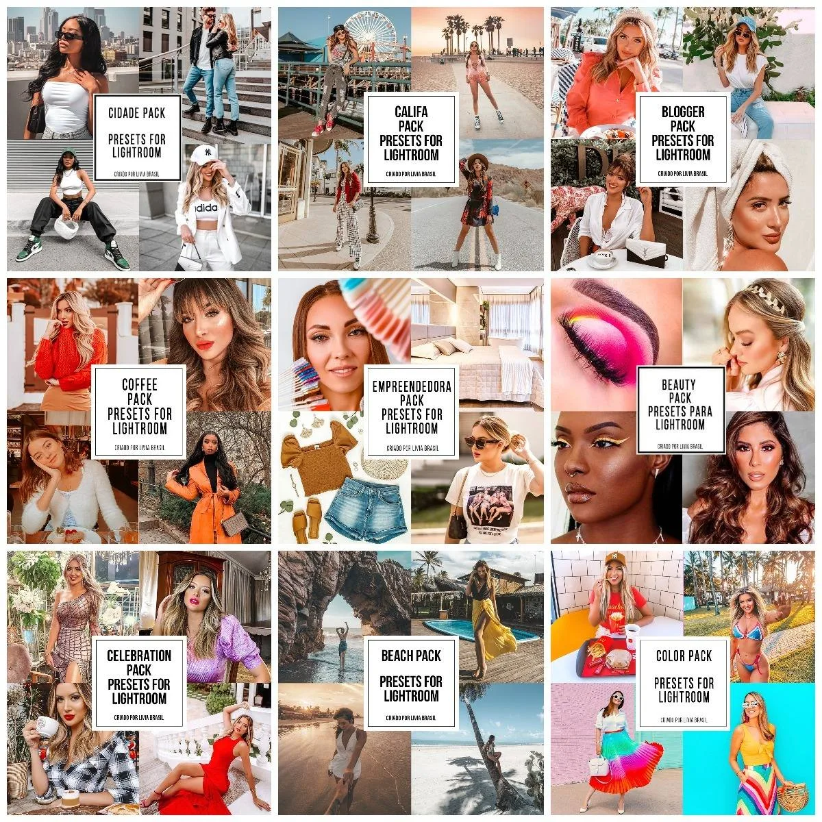 Livia Brasil 23 Packs Completos Feed Perfeito Mobile Presets