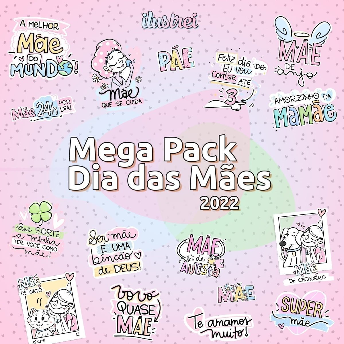 Mega Pack Dia Das Mães Flork Caneca Frases Sacolinha Bottons