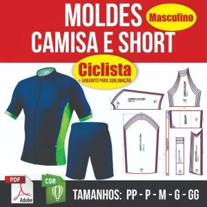 Molde Camisa e Short para Ciclista Ciclismo em PDF e Corel 5 Molde Camisa E Short Para Ciclista Ciclismo *em Pdf E Corel