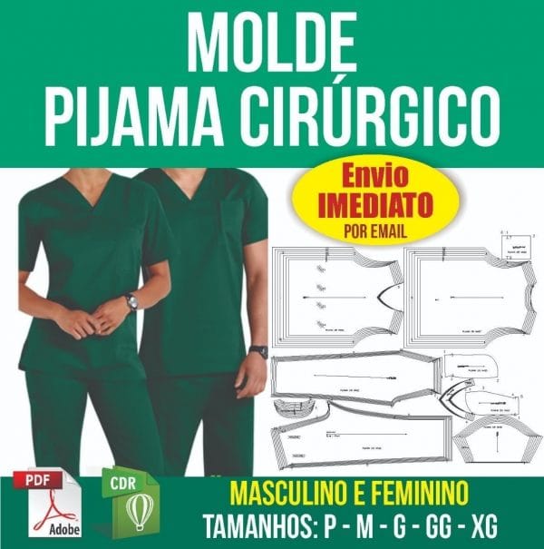 Molde Pijama Cirúrgico - Masculino E Feminino (p Ao Xg) Pdf