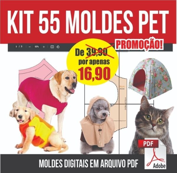Moldes Para Vestimenta Cão Gato Pet Animais Modelagem Pdf