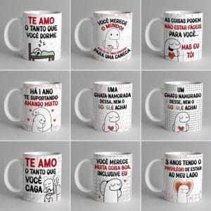 Pack 20 Artes Caneca Flork Meme Namorados Em Pdf #0221