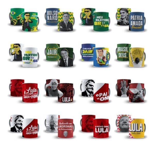 Pack 36 Artes Caneca Lula Bolsonaro Eleições Presidente 2022