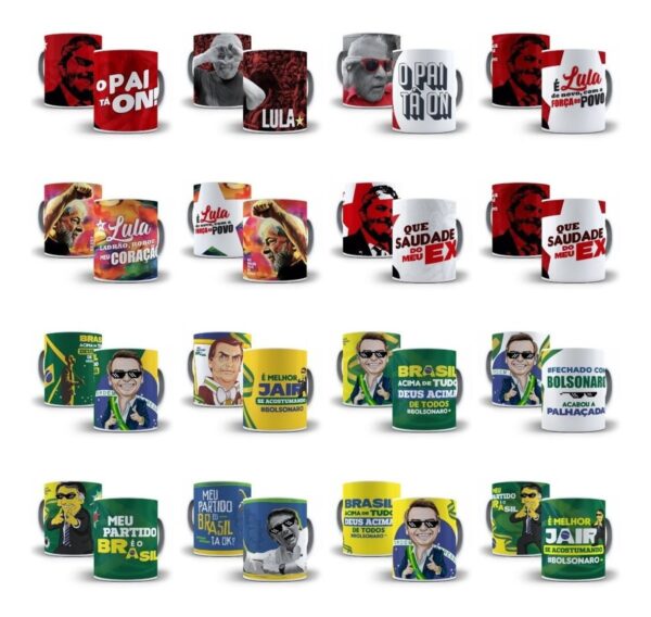 Pack 36 Artes Caneca Lula Bolsonaro Eleições Presidente 2022