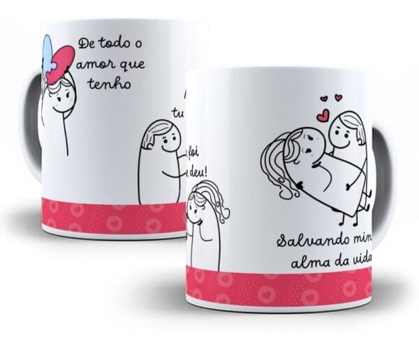Pack Flork Namorados 26 Artes Para Sublimação De Caneca