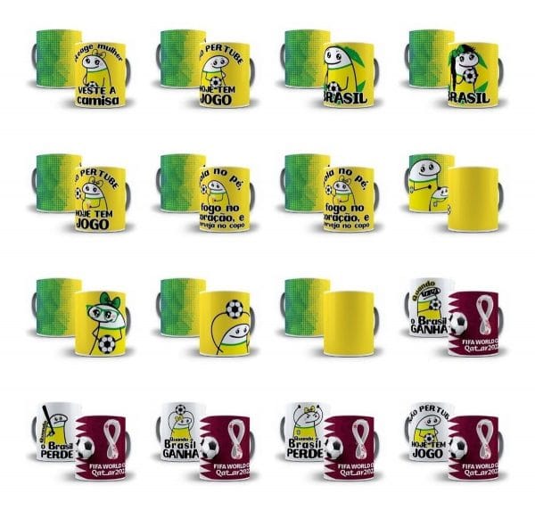 Pack Flork Png Artes Caneca Brasil Copa Mundo Qatar 2022