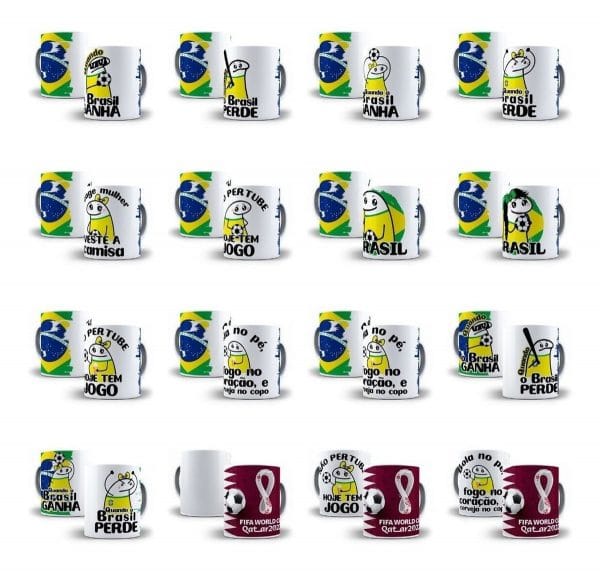 Pack Flork Png Artes Caneca Brasil Copa Mundo Qatar 2022