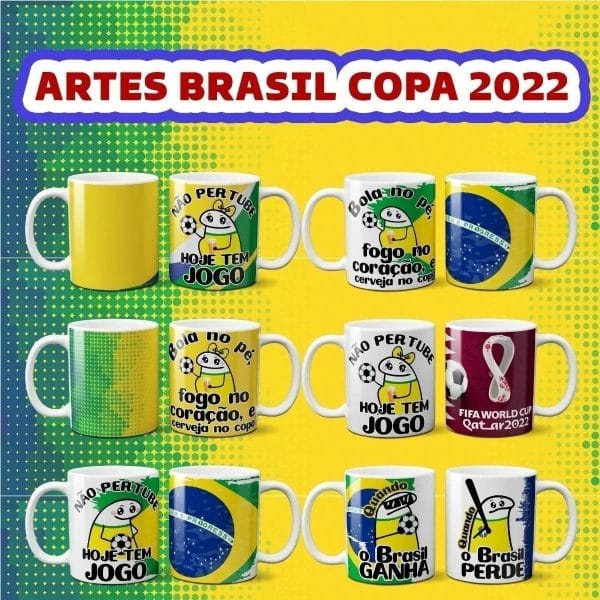 Pack Flork Png Artes Caneca Brasil Copa Mundo Qatar 2022