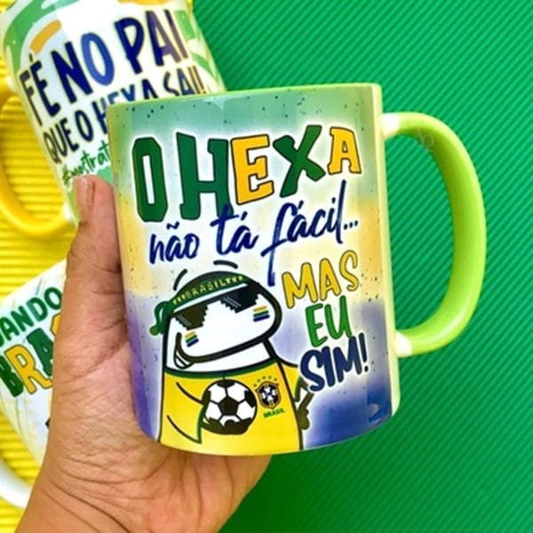 Pacote Arte Caneca Brasil Flork Torcedor 15 Arquivo Editável