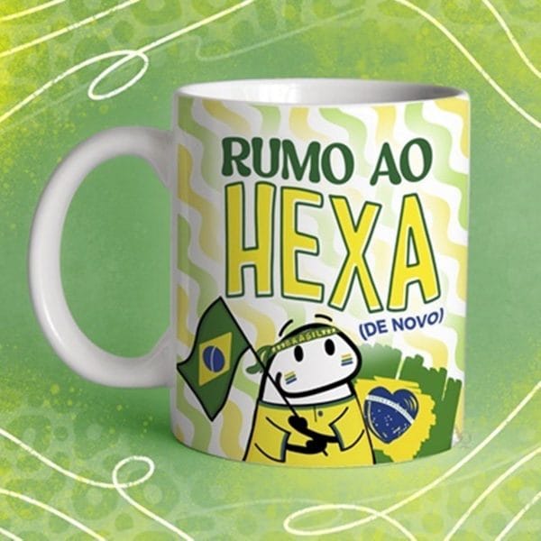 Pacote Arte Caneca Brasil Flork Torcedor 15 Arquivo Editável