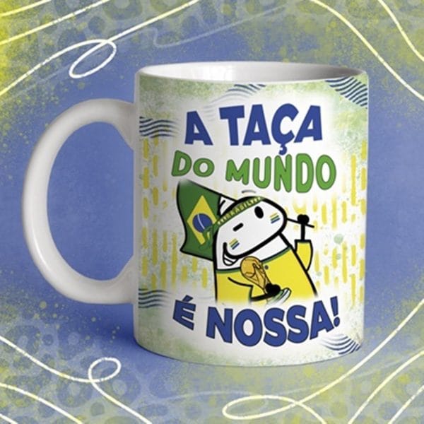 Pacote Arte Caneca Brasil Flork Torcedor 15 Arquivo Editável