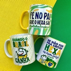 Pacote Arte Caneca Brasil Flork Torcedor 15 Arquivo Editável