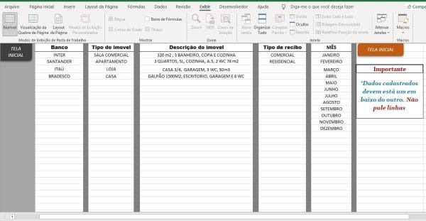 Planilha Excel Controle Aluguel Imóveis Com Recibo Relatório