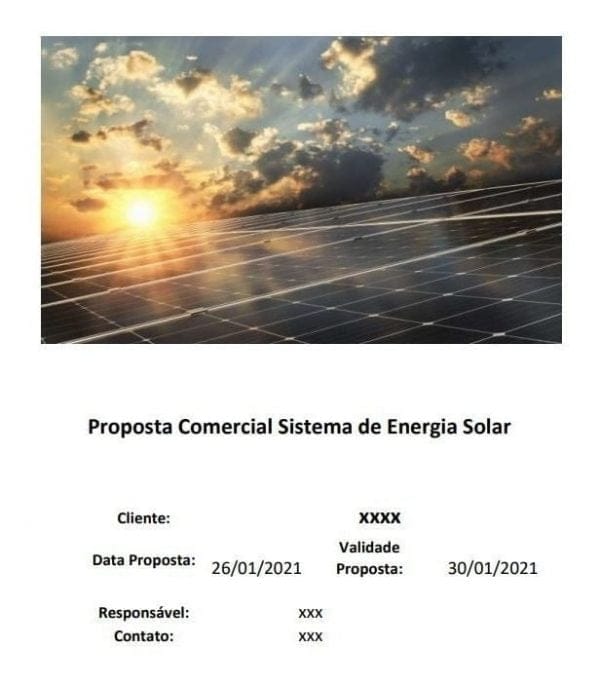 Planilha P/ Calculo De Energia Solar Com Proposta Orçamento