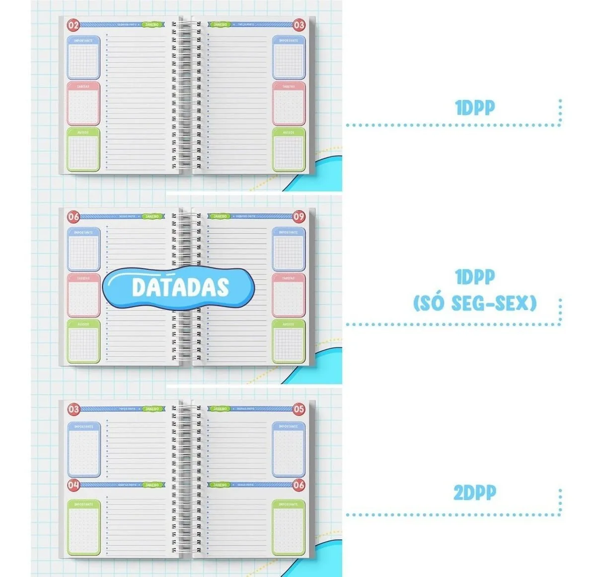 Combo Digital Agendinha Escolar 2023 Unicórnio Coelho