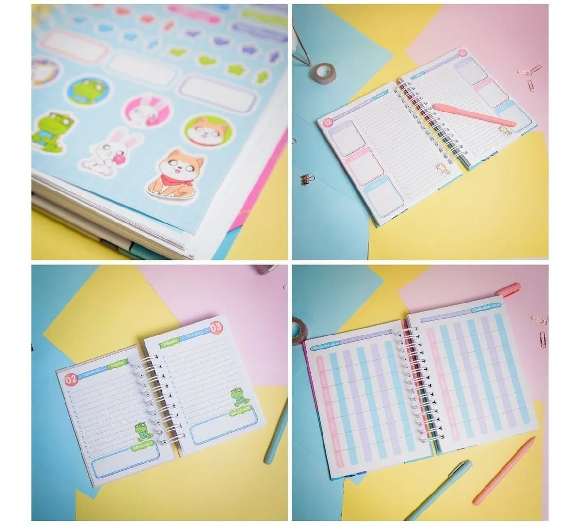 Combo Digital Agendinha Escolar 2023 Unicórnio Coelho