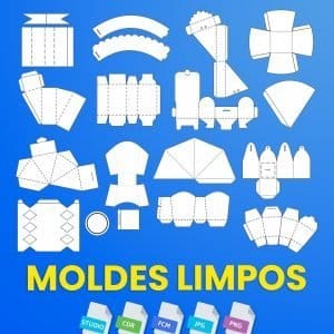 Kit 60 Moldes Limpos Silhouette P/ Caixas Festa Pronta