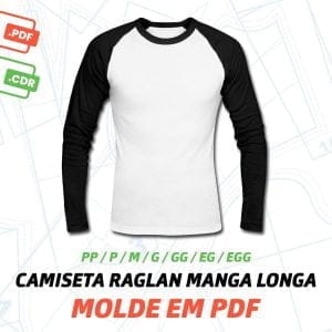 Molde Digital Camiseta Raglan Manga Longa Masculina Pp A Egg
