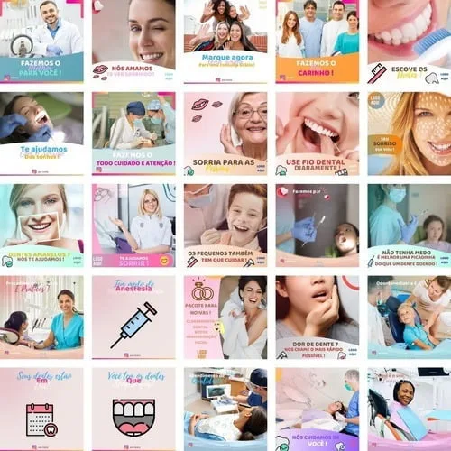 Pack Canva Dentista Odonto Templates Editável 230 Artes