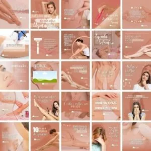 Pack Canva Depilação Depiladora Templates Editável 32 Artes