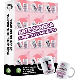 26 Artes Caneca Evangélica Nomes Editáveis Sublimação Corel
