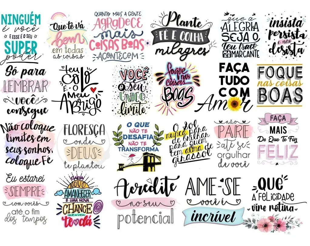 Kit Arquivos Digitais Lettering Frases Motivacionais Png 2 Kit Arquivos Digitais Lettering Frases Motivacionais Png - Imagem 2