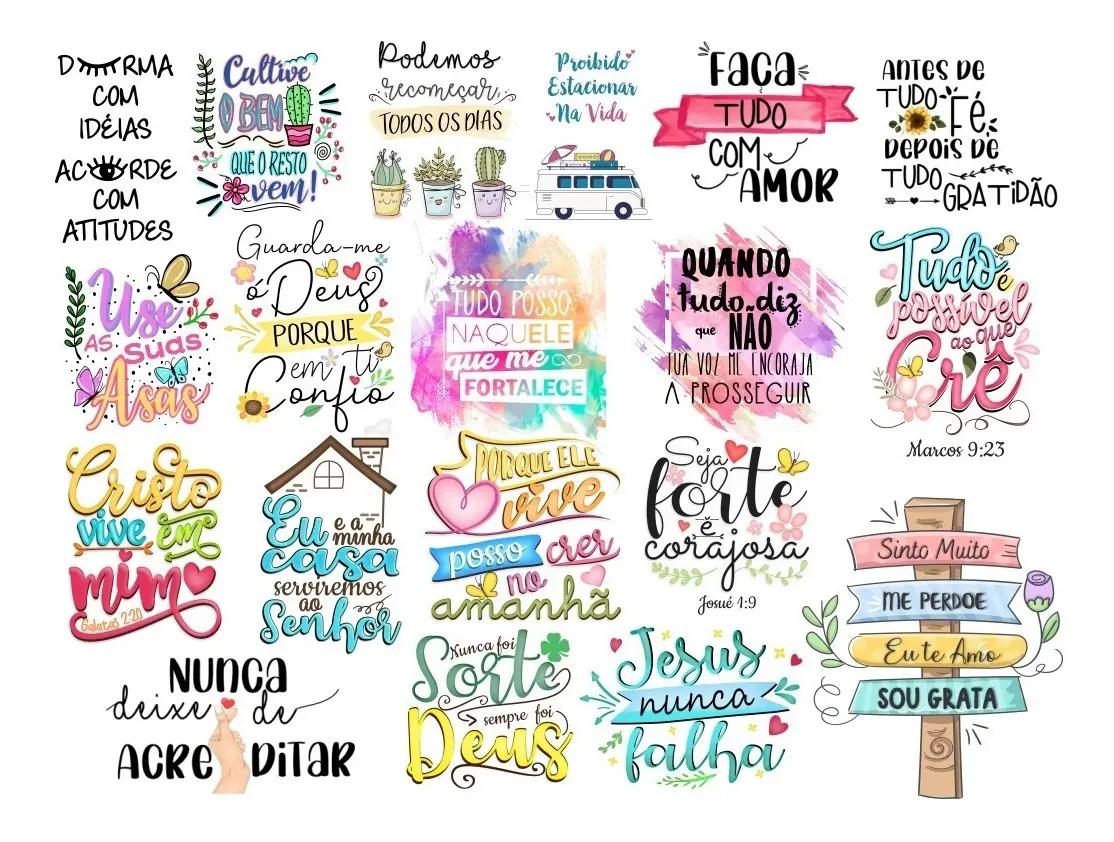 Kit Arquivos Digitais Lettering Frases Motivacionais Png 3 Kit Arquivos Digitais Lettering Frases Motivacionais Png - Imagem 3
