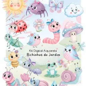 Pacote de Imagens PNG Bichinhos Aquarelados do Jardim 20 35105 001