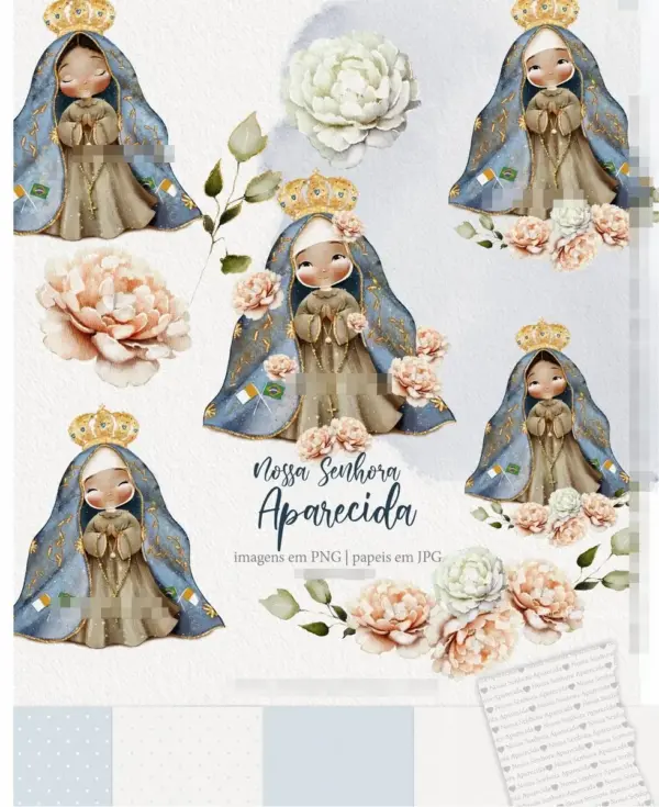 Arquivos PNG de Nossa Senhora Aparecida Aquarelado