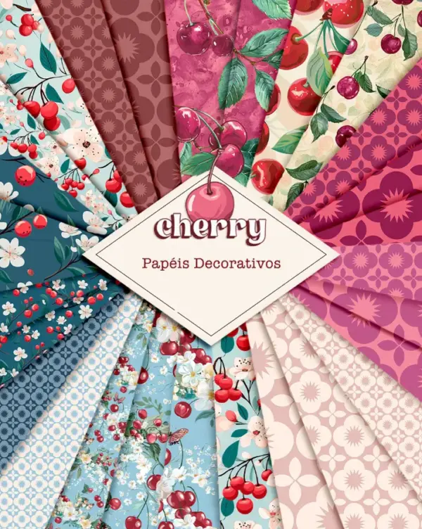 Kit Cereja Digital para Designs de Scrapbooking - Imagem 2