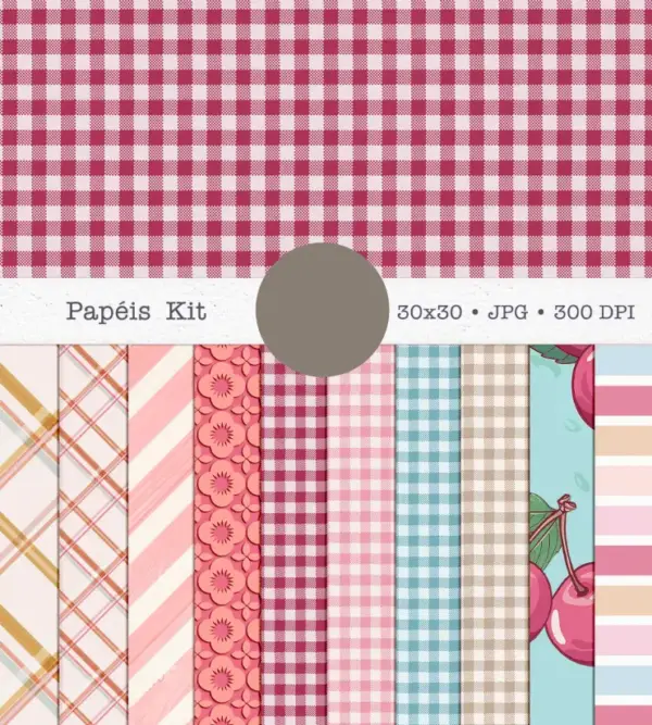 Kit Cereja Digital para Designs de Scrapbooking - Imagem 6