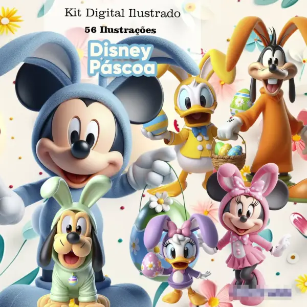 Coleção de Páscoa Disney - Arquivos em PNG para Arte