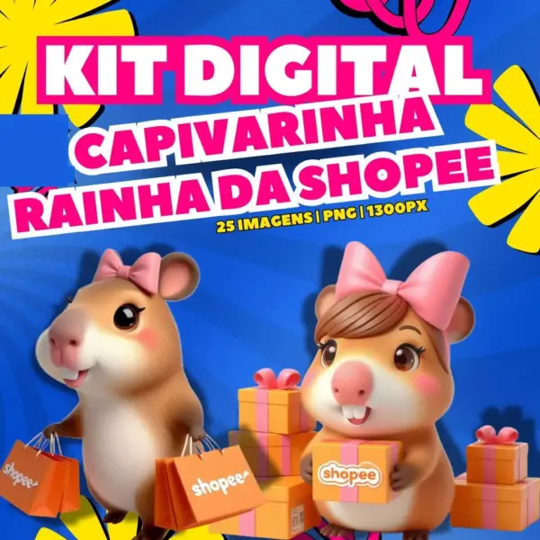 PNG Temático Capivara Shopee para Personalizados