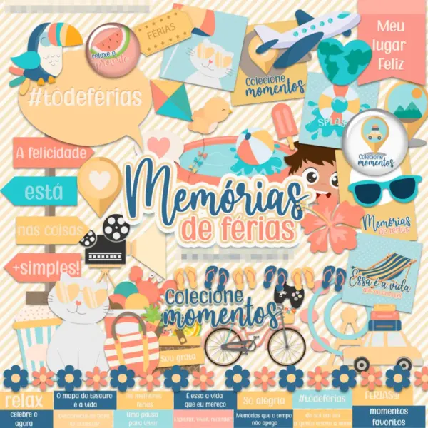 Portfólio de Verão: Imagens e Ícones para Sublimação