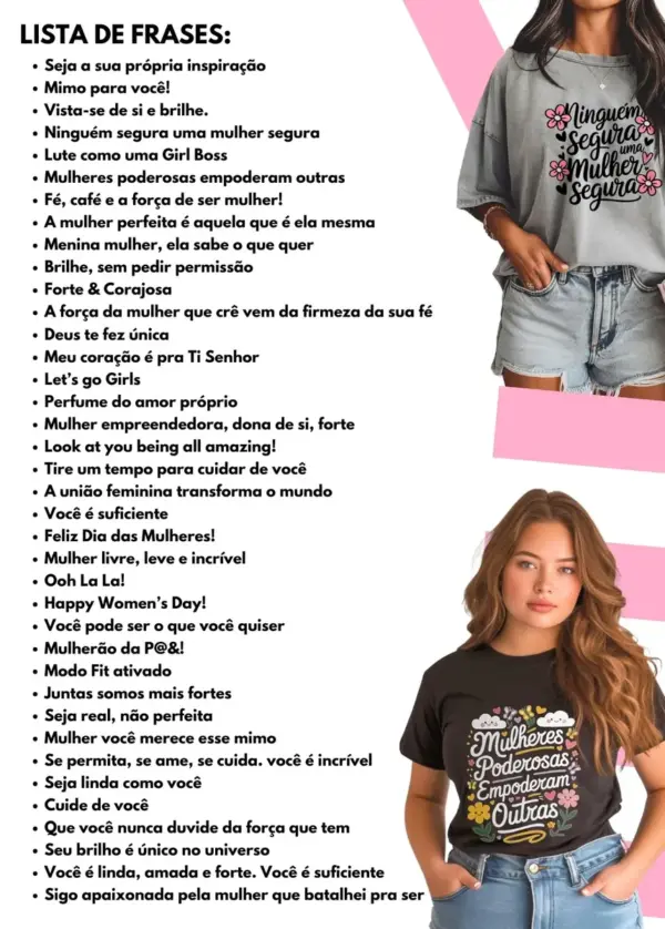 Arquivos PNG Frases Motivacionais para Dia da Mulher - Imagem 2