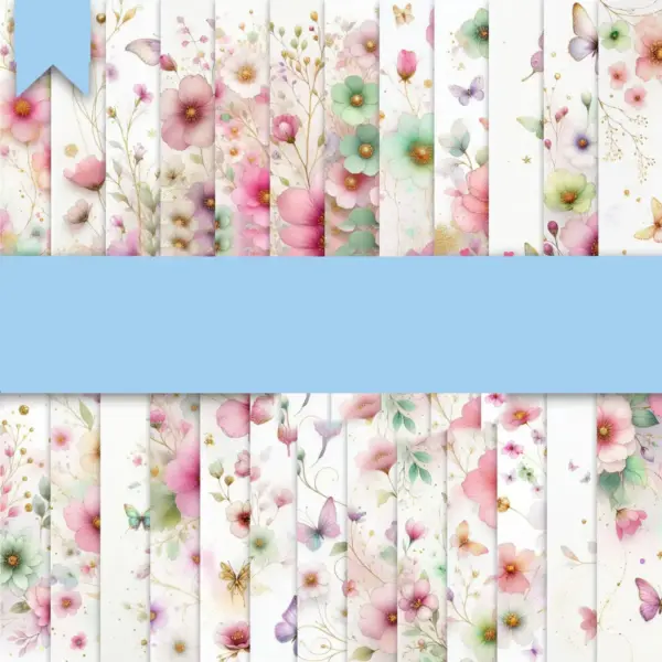 Kit Digital Fundos Floral Borboletas PNG Papéis Personalizados
