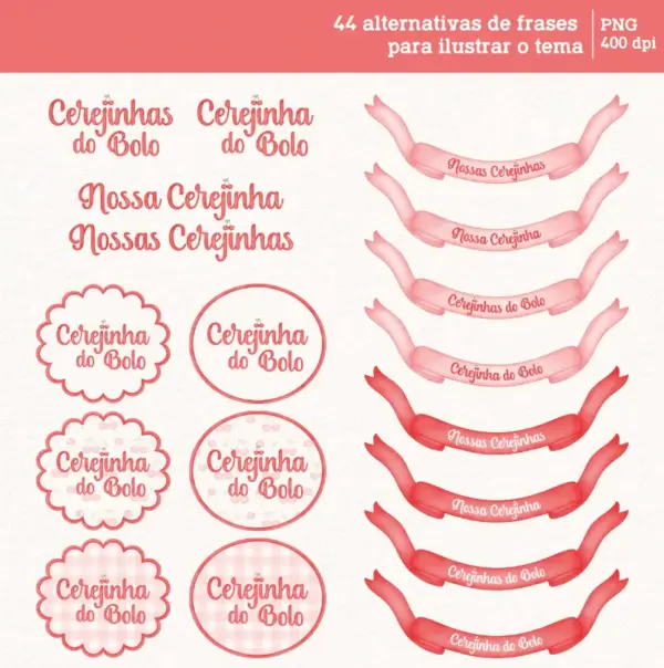Arquivos PNG Cerejinhas Aquarela Papelaria Personalizada - Imagem 5