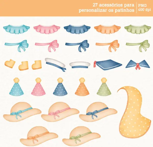 Arquivos PNG Patinhos Aquarela Kit Digital Papelaria Criativa - Imagem 5