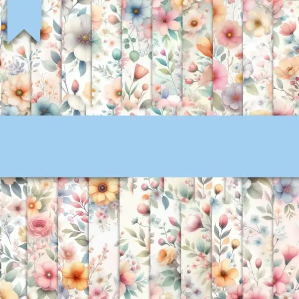 Kit Digital Backgrounds Floral Pastel para Personalizados