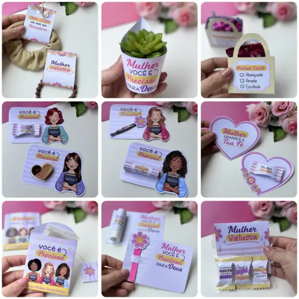 Kit Digital Cristão Feminino com Artes em PNG para Sublimação
