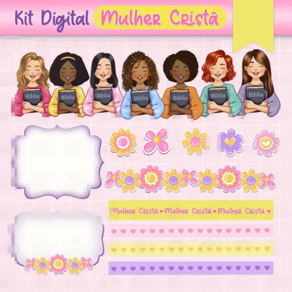Kit Digital Cristão Feminino com Artes em PNG para Sublimação - Imagem 3