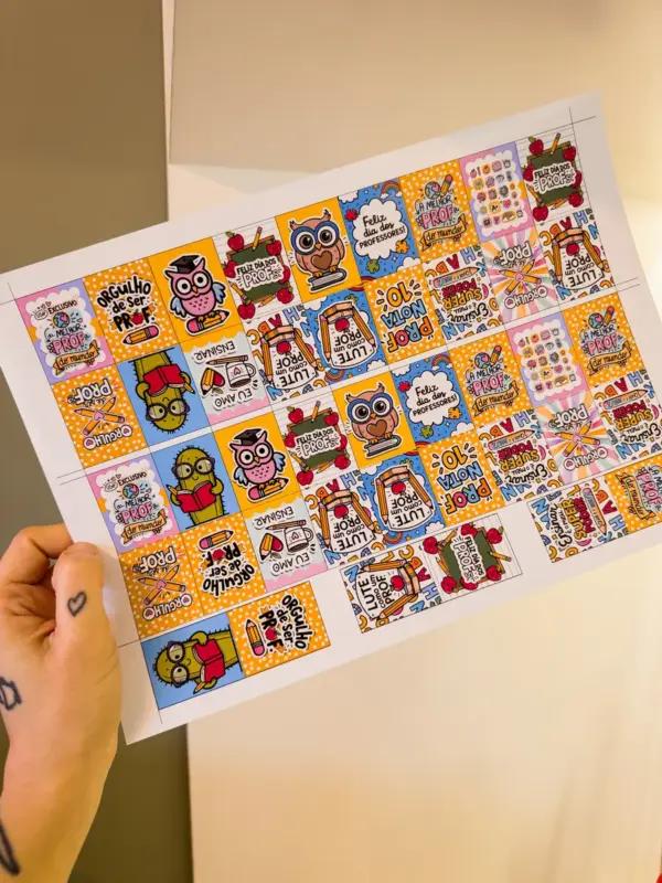 Kit Personalizavel Chaveiro Professores 16 Artes Coloridas - Imagem 7