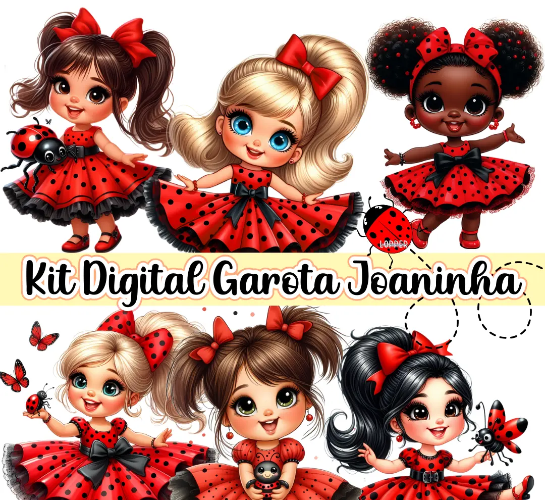 Arte Digital Joaninhas para Cartonagem e Encadernacao 1 Arte Digital Joaninhas para Cartonagem e Encadernacao