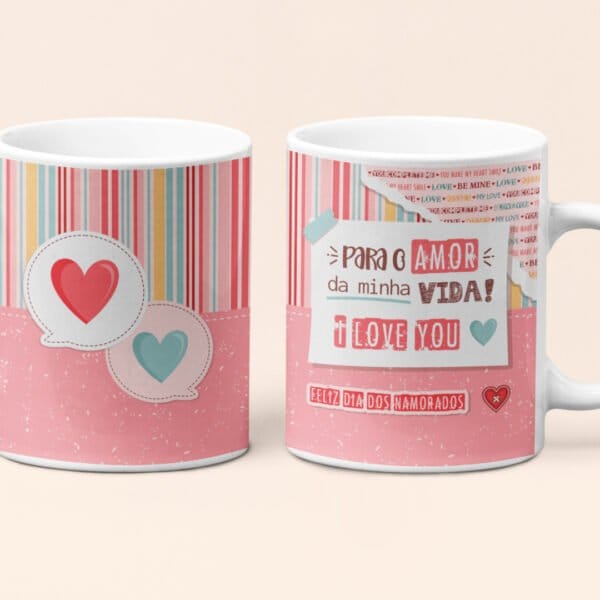 4 Artes Caneca Dia dos Namorados 2024 Frases Amorosas
